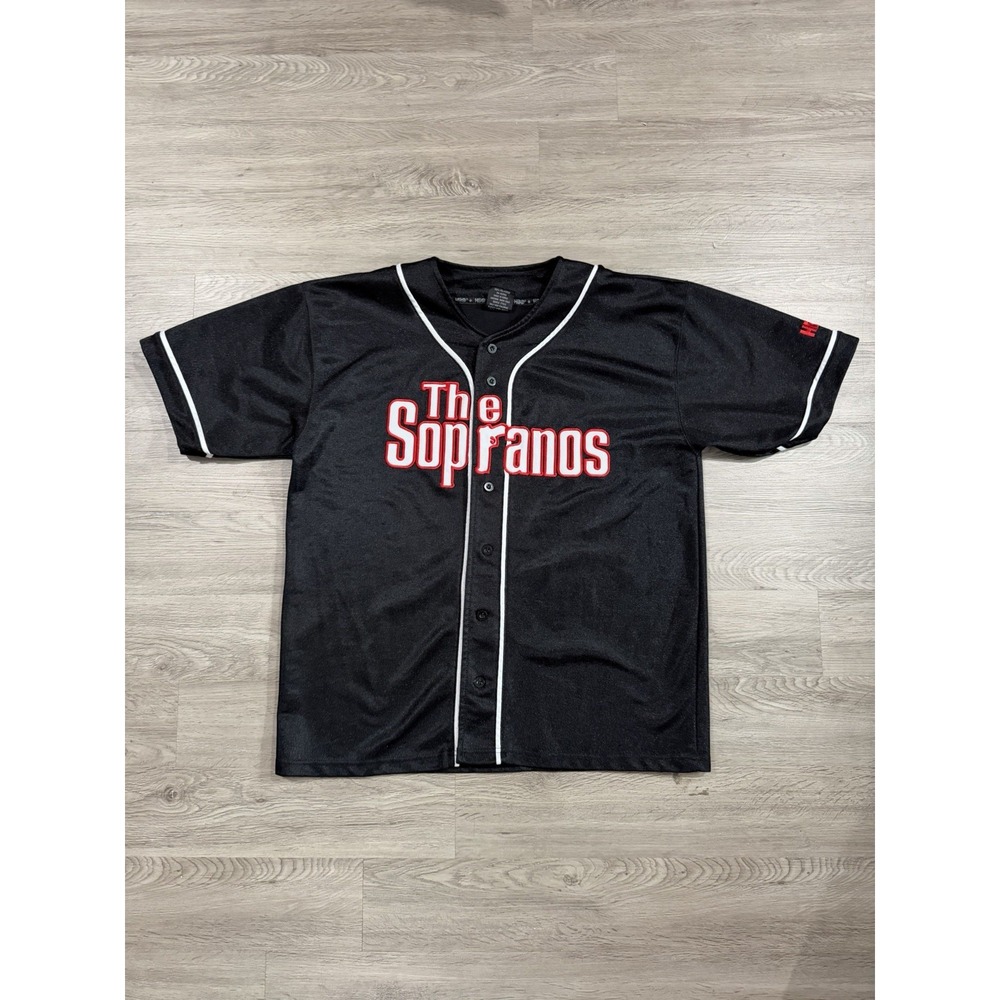 Official HBO The Sopranos Men's Large Black Baseball Jersey Tony Soprano #1 RARE